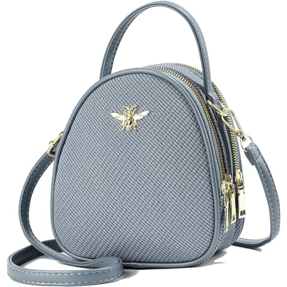 Women Light Blue Imported Faux Leather Stylish Small Crossbody Messenger Bags